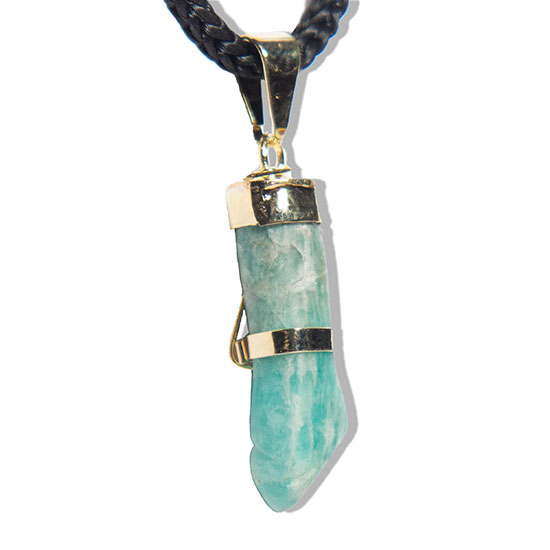 Colar Mini Figa Amazonita Verde Montagem Dourado