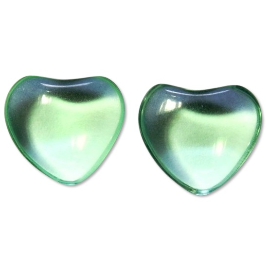 Par Coração Obsidiana Verde Pra Brinco Reff CB4499