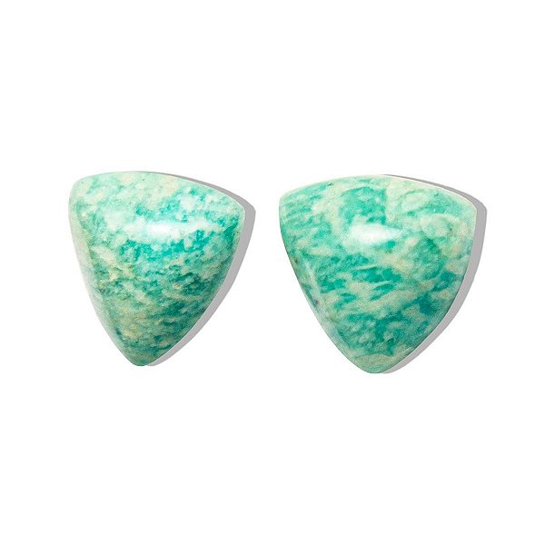 Brinco ButtonTrillion Amazonita Verde Prata 950 Ref BB5924