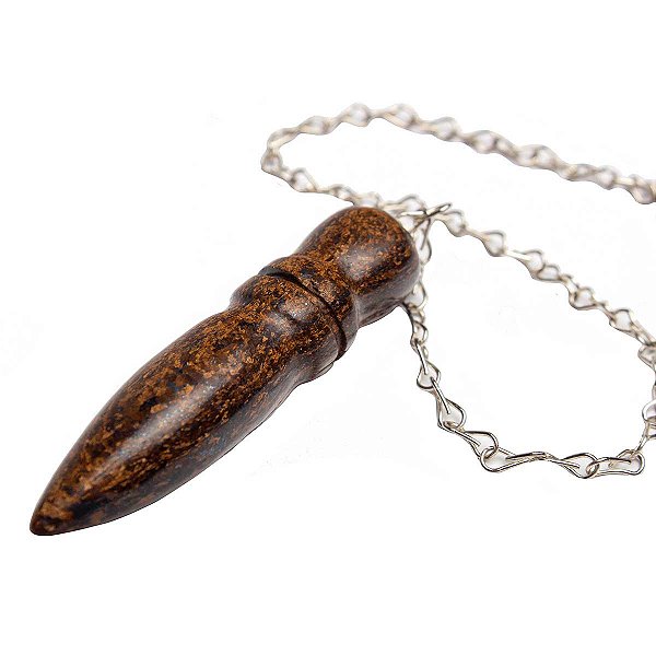 Pêndulo Pedra Bronzita Natural Lapidação Egípcio