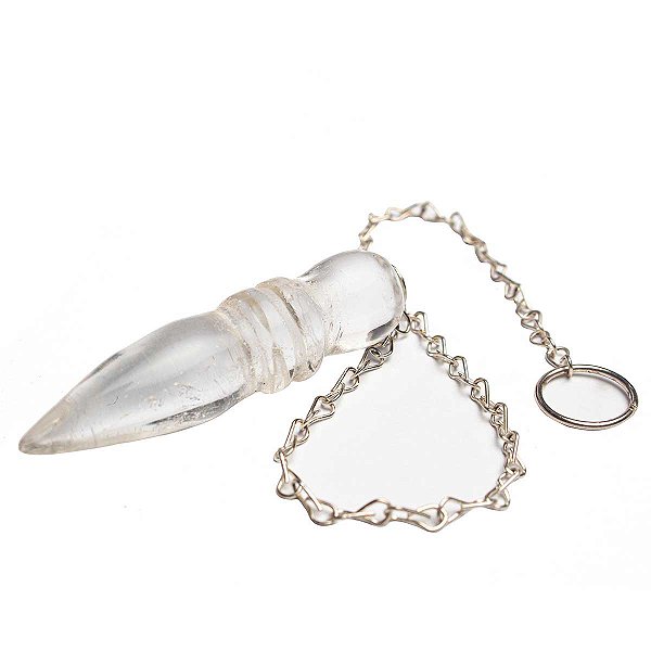Pêndulo Pedra Quartzo Hialino Natural Lapidação Egípcio