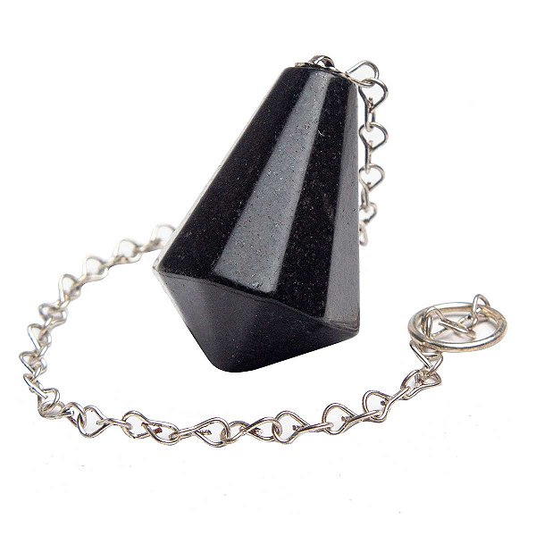 Pêndulo Pedra Quartzo Preto Piramidal Lapidado Invertido