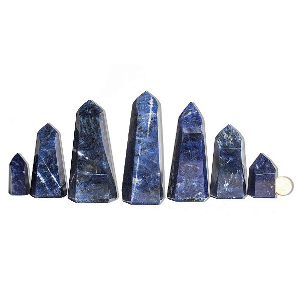 01 Kg Ponta Sodalita Azul Lapidado Pedra Natural Tipo A