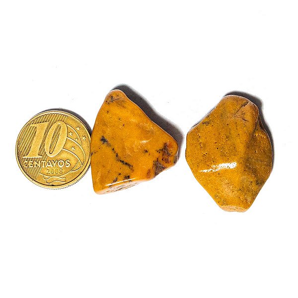 02 Jaspe Amarelo Rolado Pedra G 30 a 45mm Classe A