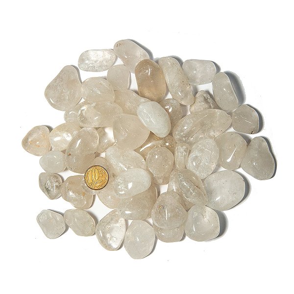 1 kg Cristal Transparente Rolado Pedra M 20 a 35mm Tipo C