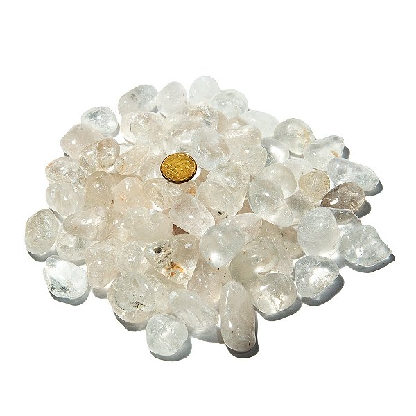 1 kg Cristal Transparente Rolado Pedra M 20 a 35mm Tipo B