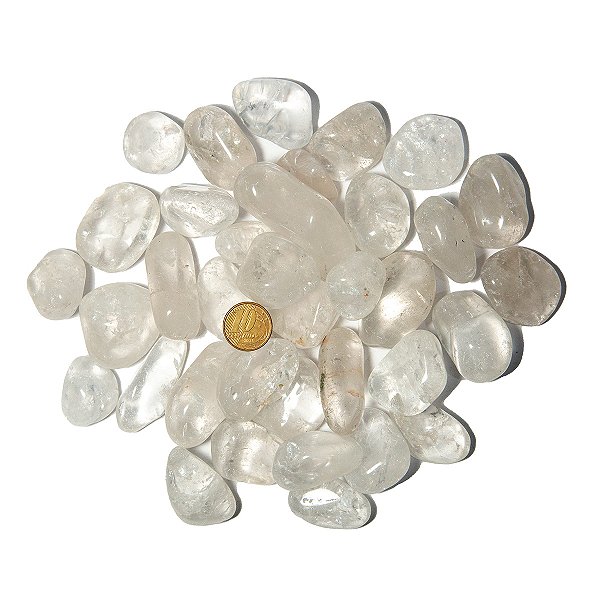 1 kg Cristal Transparente Rolado Pedra G 30 a 45mm Tipo B