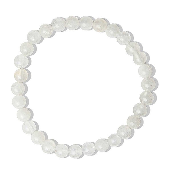 Pulseira Bolinha Pedra Cristal Opalado Natural 6mm