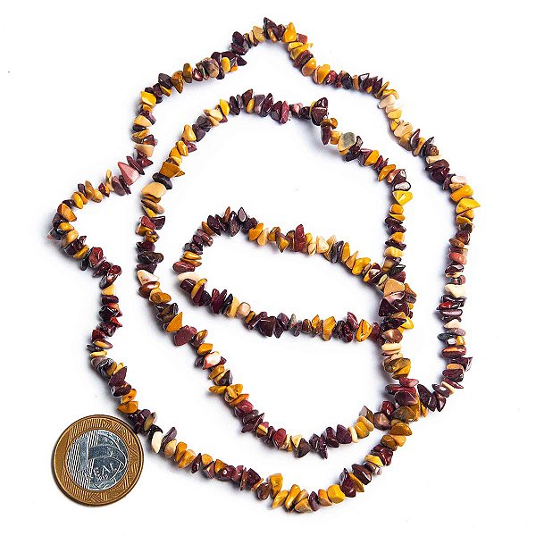 Fio Cascalho Jaspe Mookaita Furado 90 cm Para Fazer Pulseira
