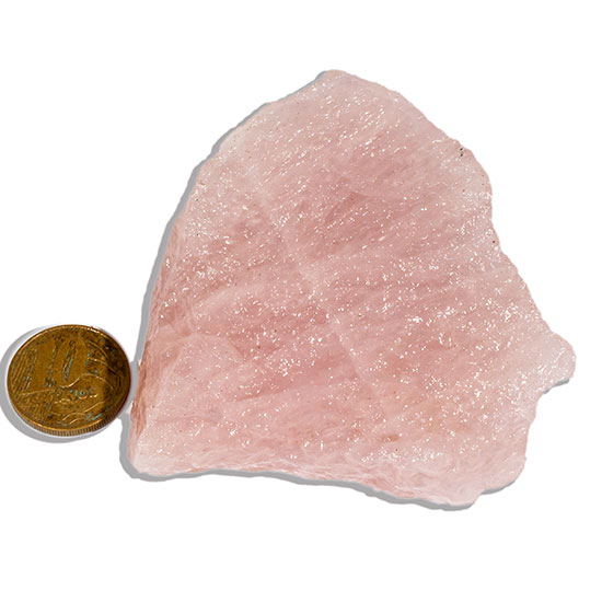 01 Quartzo Rosa Base Serrada 200 a 300g aprox 60mm Tipo B