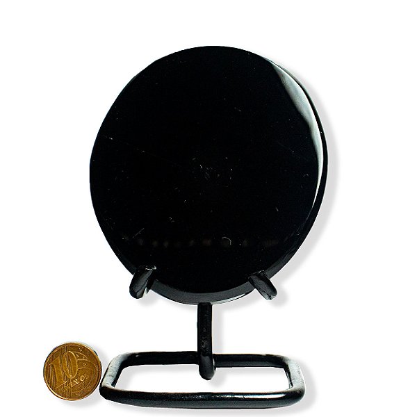 Espelho Obsidiana Negra Oval Pedra Natural 100 a 110mm Tipo B