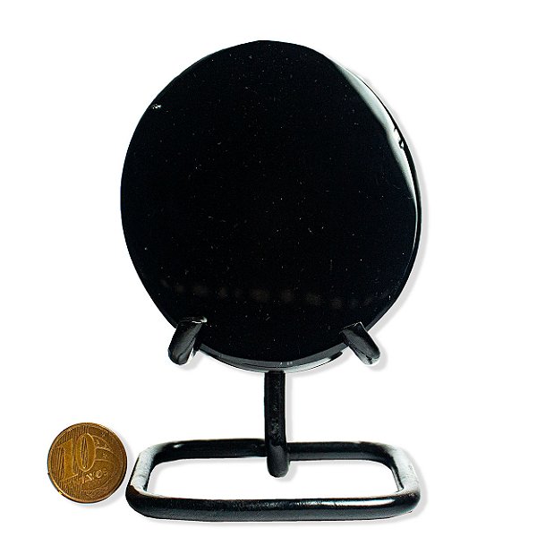 Espelho Obsidiana Negra Oval Pedra Natural 90 a 100mm Tipo B