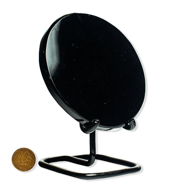 Espelho Obsidiana Negra Disco Pedra Natural 100 a 110mm Tipo B