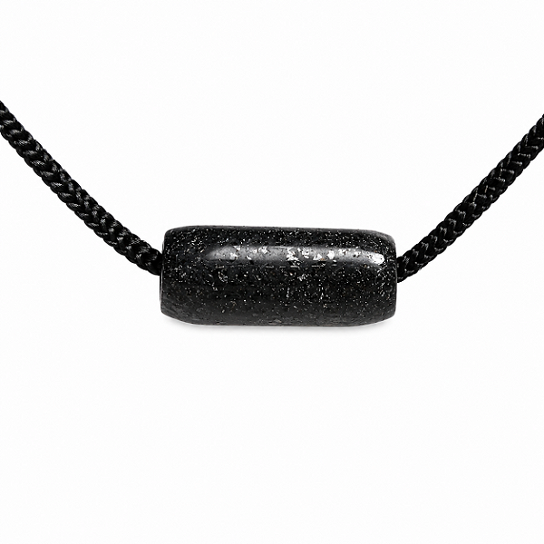 Barril Furado Longitudinal Pedra Quartzo Preto Natural 30mm