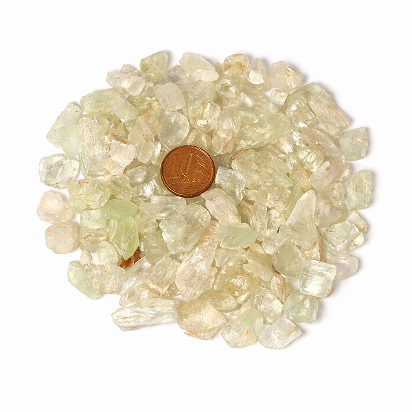 100g Hidenita ou Kunzita Verde Bruto Natural 10 a 30mm