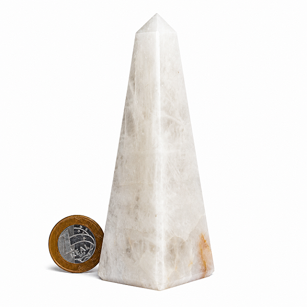 Obelisco Quartzo Leitoso Natural 12 a 14cm 200 a 300g Tipo B