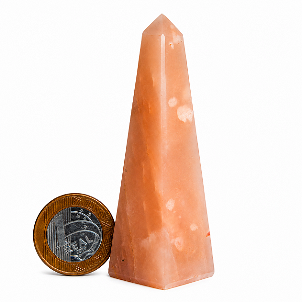 Obelisco Quartzo Goiaba Natural 8 a 10cm 50 a 100g Tipo B