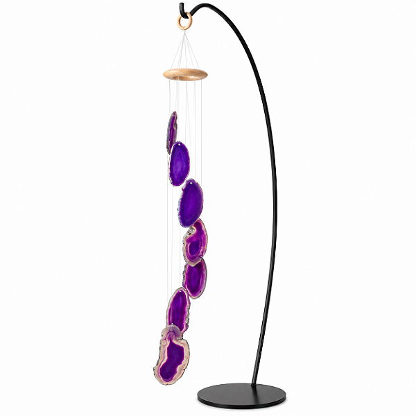 Mensageiro dos Ventos Chapas de Ágata Lilas Paz Calma Tipo A