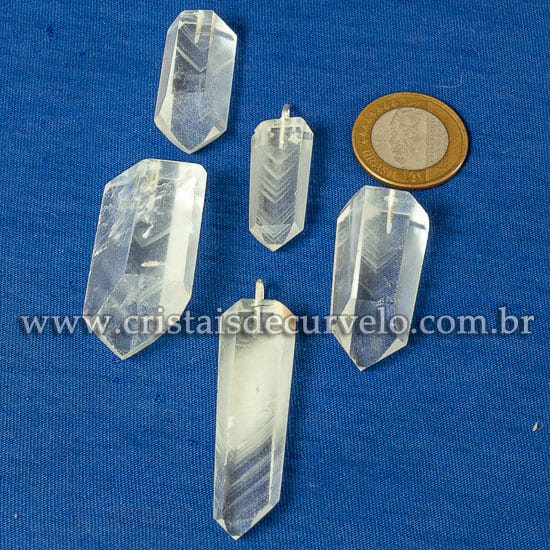 01 Pingente Nlux Pingente Ponta Cristal Phantom Natural Prata 950