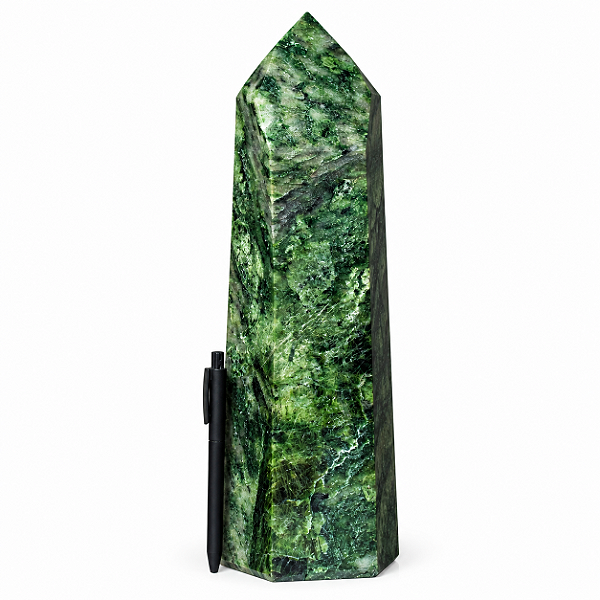 Ponta Epidoto Verde na Matriz Lapidado 4 a 5Kg 30cm Classe B