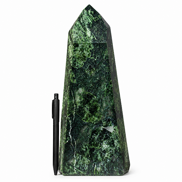 Ponta Epidoto Verde na Matriz Lapidado 5 a 6Kg 32cm Classe B