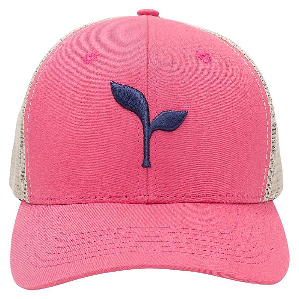 BONÉ ROSA COM LOGO AZUL