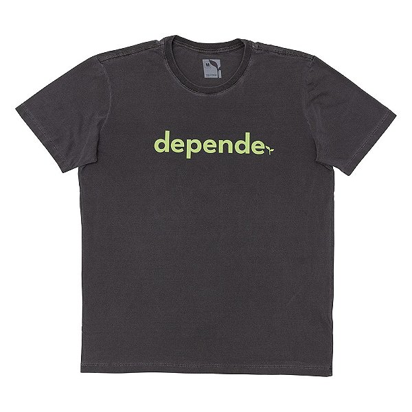 CAMISETA DEPENDE - ESTONADA - CHUMBO
