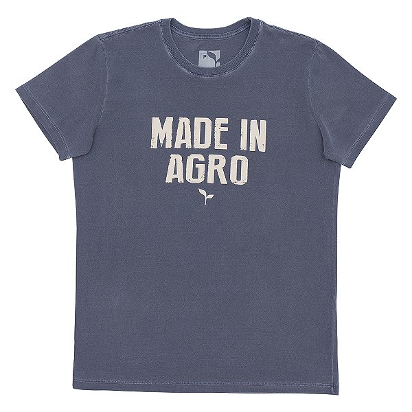 CAMISETA MADE IN AGRO - ESTONADA - AZUL