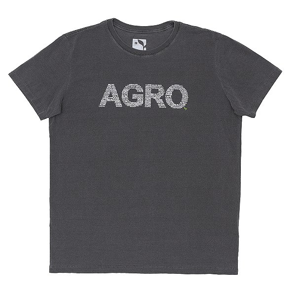 CAMISETA AGRO PALAVRAS - ESTONADA - CHUMBO