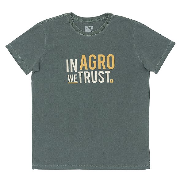 CAMISETA IN AGRO WE TRUST - ESTONADA - VERDE FLORESTA