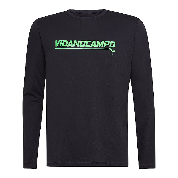 CAMISA TERMICA MASCULINA UV50+ | CINZA CHUMBO COM VERDE