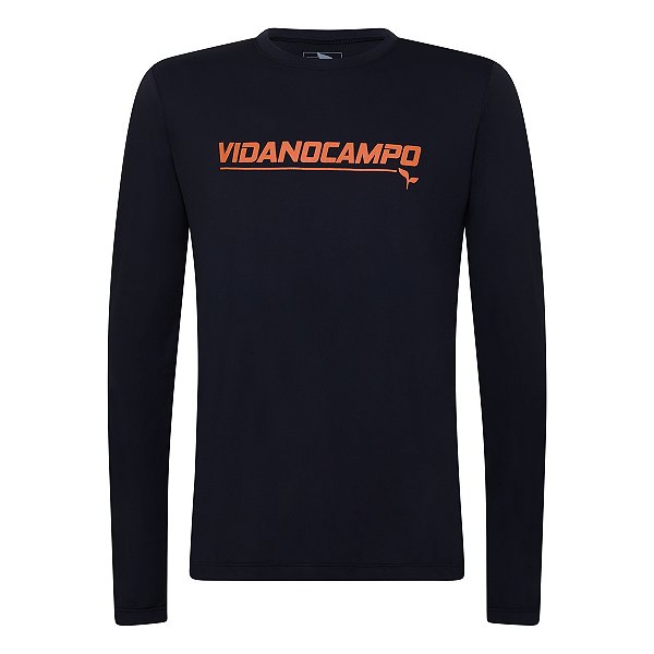 CAMISA TERMICA MASCULINA UV50+ | CINZA CHUMBO COM ALARANJADO