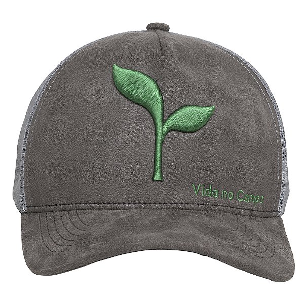 BONÉ TRADICIONAL CINZA CHUMBO LOGO VERDE