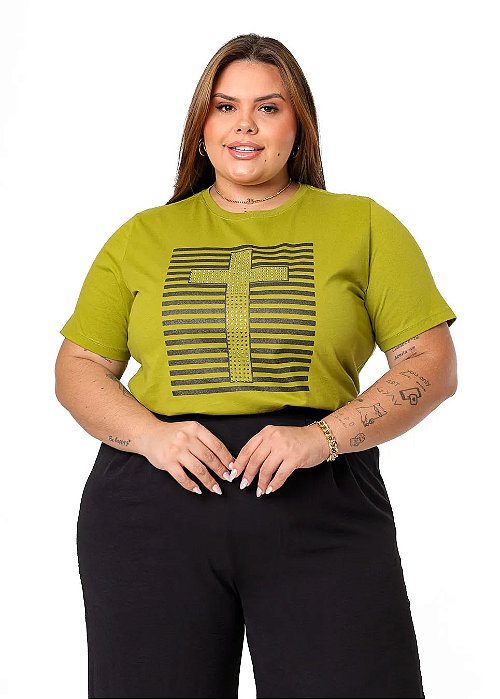T-shirt Feminina Cruz - Plus Size