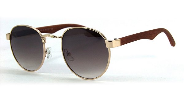 Óculos de Sol Unissex Bambu Dourado