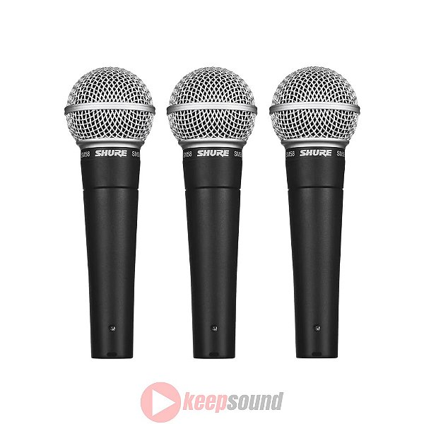 Kit 3 Microfones Profissionais de Mão SM58-LC - SHURE