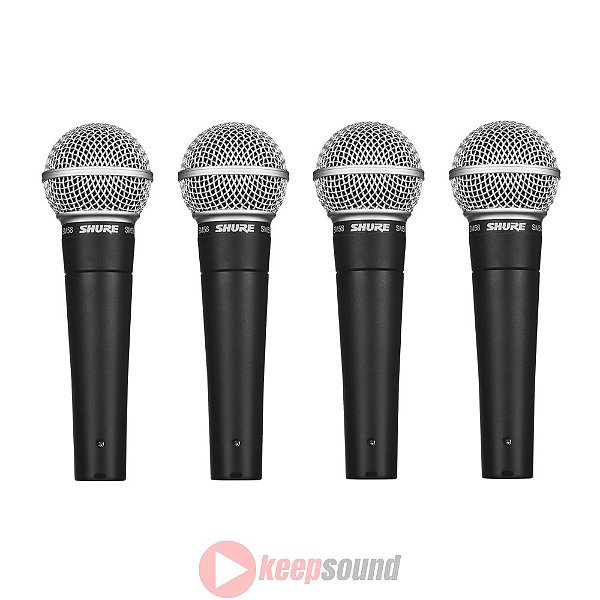 Kit 4 Microfones Profissionais de Mão SM58-LC - SHURE
