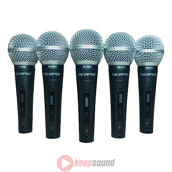 Kit 5 Microfones Profissionais de Mão SK-M48-5 - SKYPIX