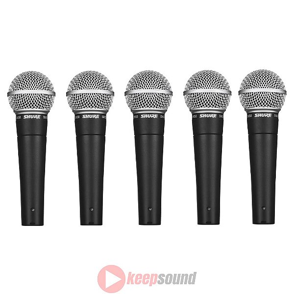 Kit 5 Microfones Profissionais de Mão SM58-LC - SHURE