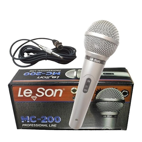 Microfone de Mão  Profissional Prata MC-200 - LESON