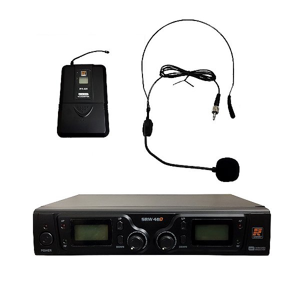 Microfone Duplo Headset Sem Fio SRW48D/HT-9A - STANER