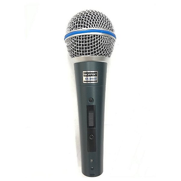 Microfone Vocal SK-M58B Dinâmico com Cabo e Cachimbo - Skypix