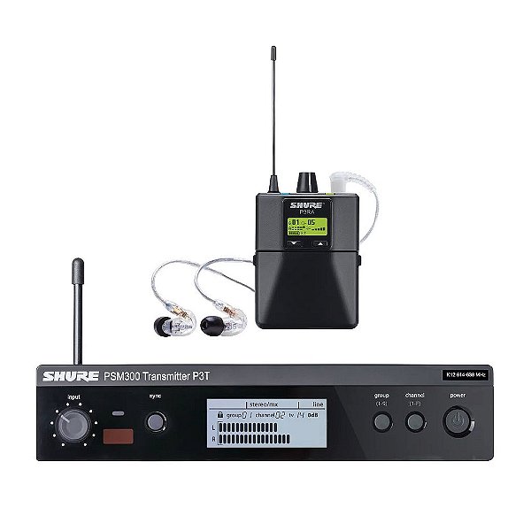 Sistema de Monitoramento Sem Fio PSM 300 Com Fone In-Ear SE215-CL P3TRA215CL - SHURE