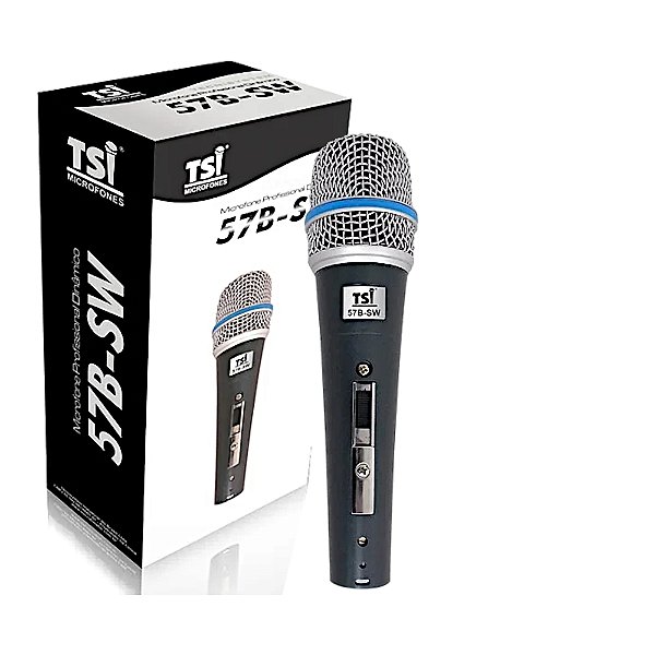 Microfone Profissional Dinâmico 57-B-SW - TSI