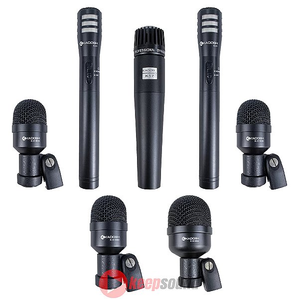 Kit 7 Microfones Para Bateria K7 SLIM - KADOSH