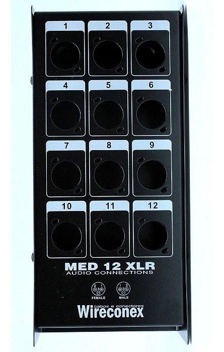 Painel Medusa 12 Vias XLR sem conectores 1 saída - WIRECONEX