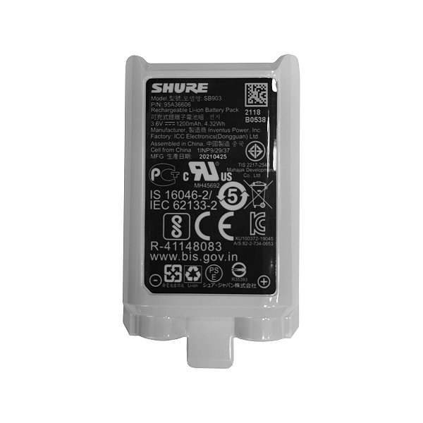 Bateria Lítio Recarregável Para Slx-d Sb903 - Shure