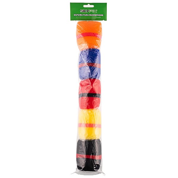 Kit 5 Espumas Para Microfone (coloridas) Sk-sp03 - Skypix