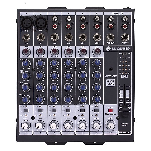Mesa de Som 6 Canais LL Audio Automix 602 Analógica