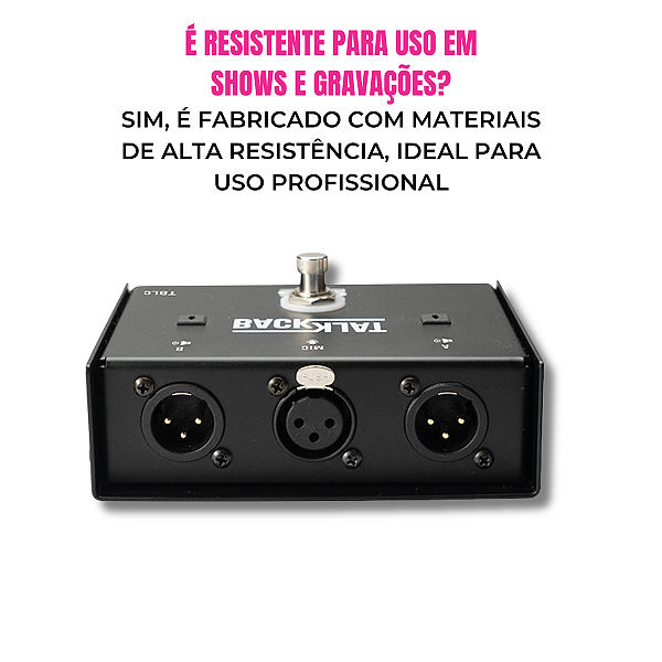 Pedal TalkBack com Led sem Trava TBLS Preto Santo Angelo